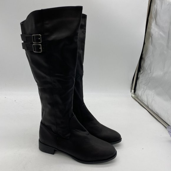 Women High Winter Riding Boots Round Toe Low Heel Dress Long Booties main image 7